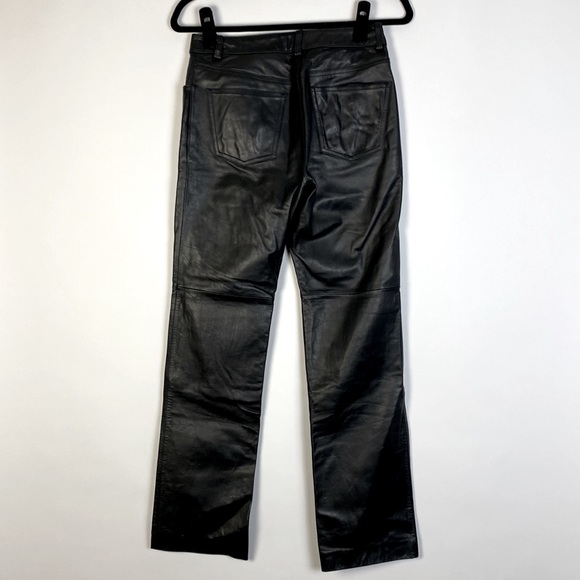 Vintage 90s GAP Genuine Leather Straight Leg Jeans Style Pants! Size 2 - Picture 4 of 5